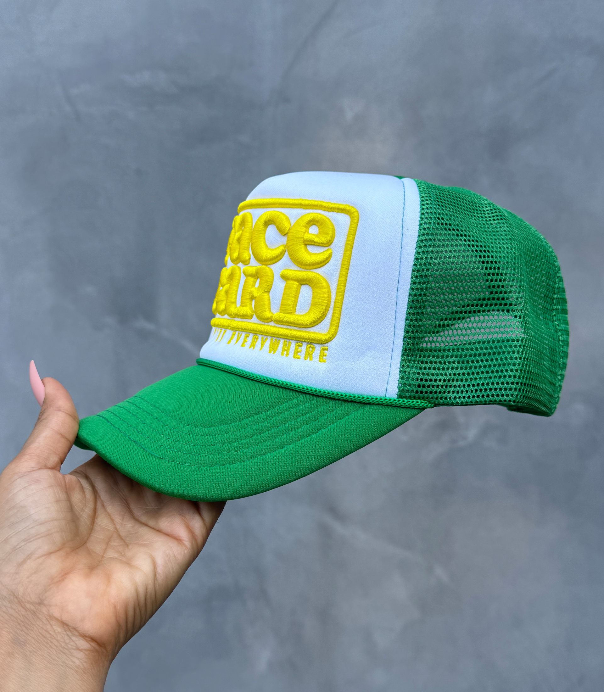 Green "FACE CARD" Trucker