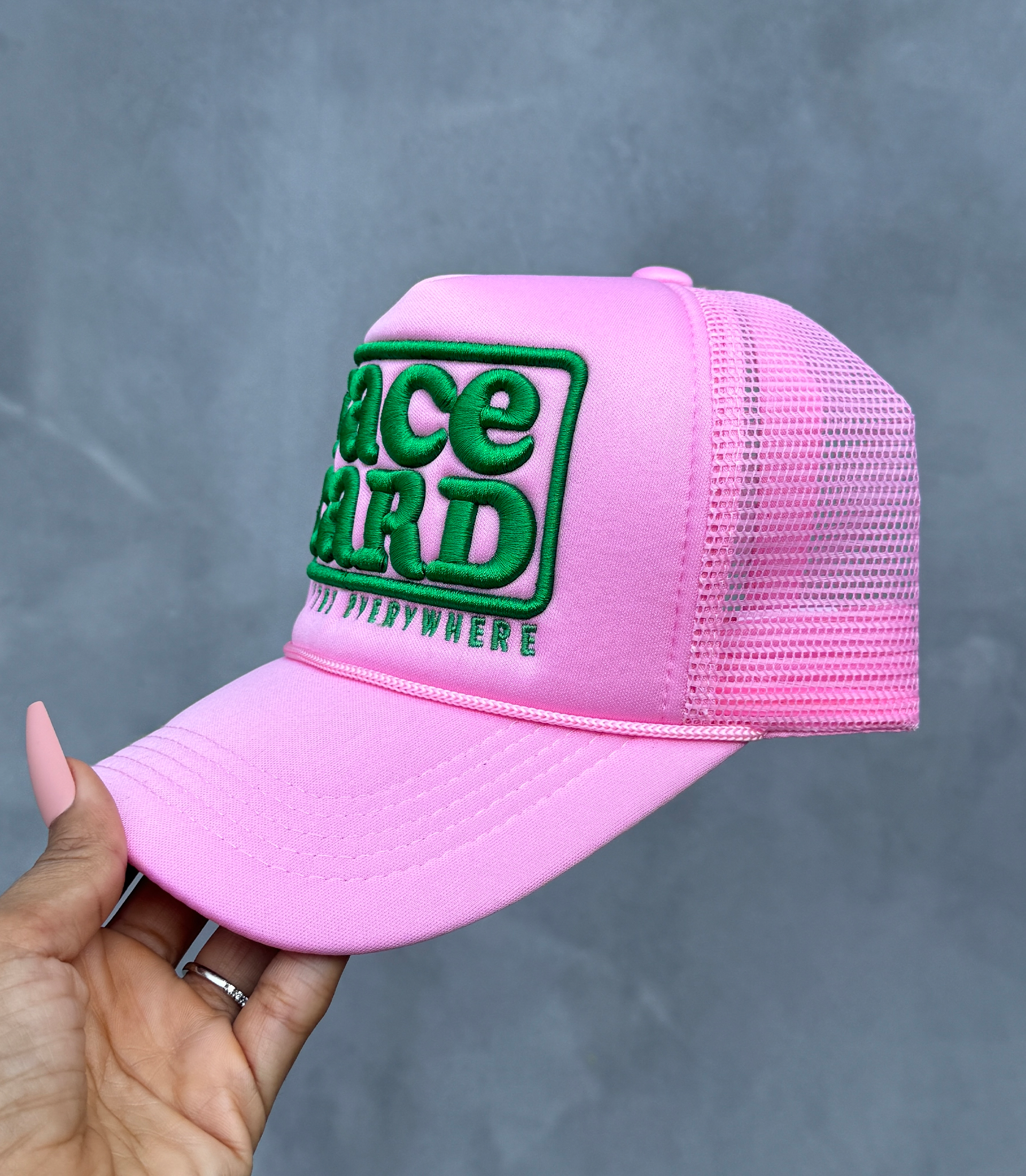 Pink "FACE CARD" Trucker