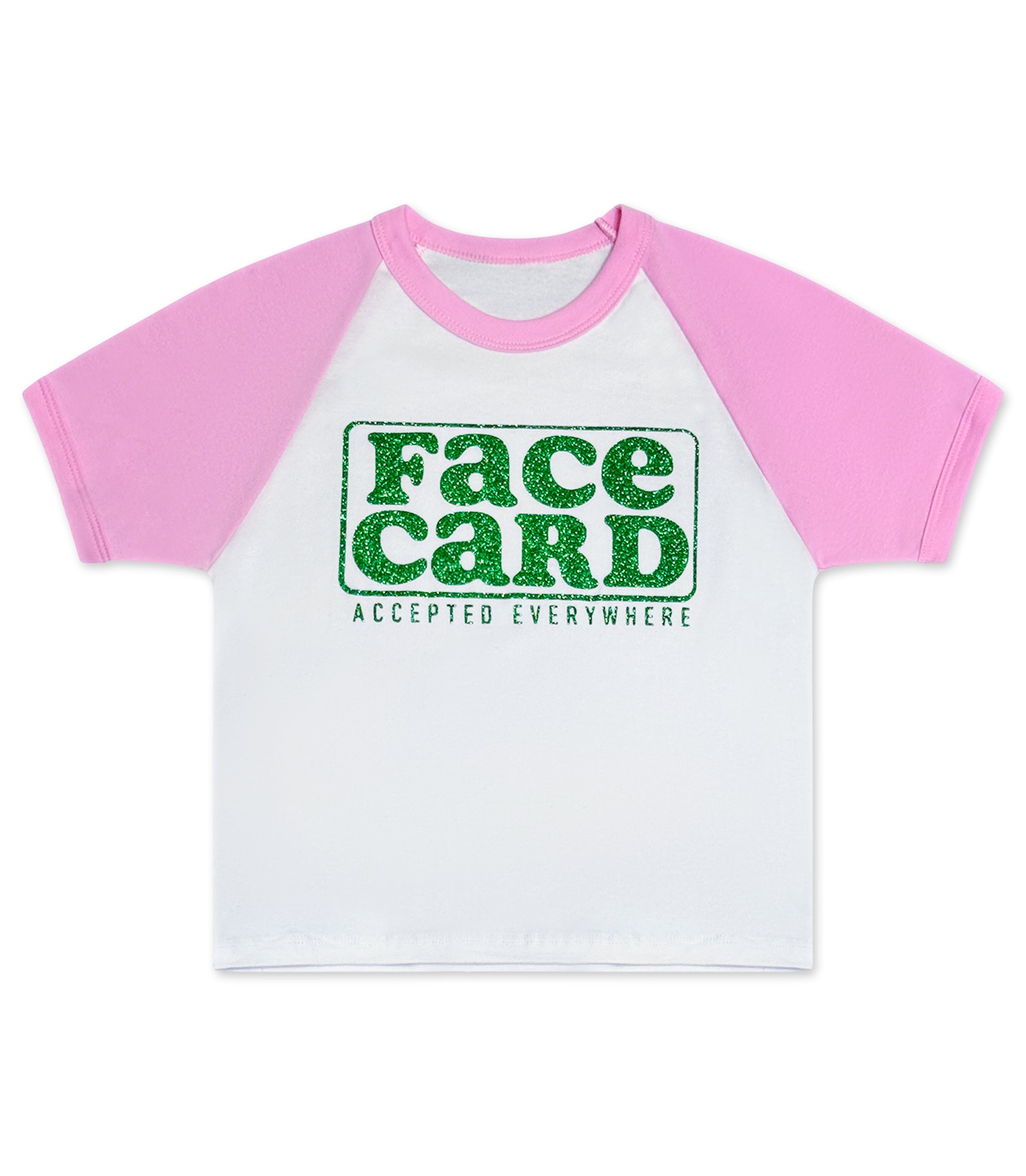 Pink Crop-Top "FACE CARD" Set